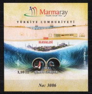 2013 TURKEY MARMARAY WAS ONCE A DREAM, NOW IT'S REALITY - TRAINS , SUBWAY IMPERFORATED SOUVENIR SHEET MNH ** - Blocks & Sheetlets