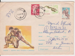 SPORT WRESTLING, MOTOCROSS MOTOR BIKE ROMANIA POSTAL STATIONERY 1966 - Lutte