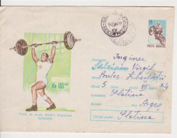 SPORT WEIGHTLIFTING, MOTOCROSS MOTOR BIKE ROMANIA POSTAL STATIONERY 1966 - Weightlifting