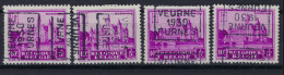 Zegel Nr. 308  Voorafstempeling Nr. 5996 VEURNE 1930 FURNES In De 4 Posities , A  B  C  En D ; Staat Zie Scan ! LOT 261 - Roller Precancels 1930-..