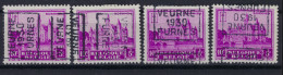 Zegel Nr. 308  Voorafstempeling Nr. 5996 VEURNE 1930 FURNES In De 4 Posities , A  B  C  En D ; Staat Zie Scan ! LOT 261 - Rollenmarken 1930-..