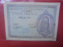 ALGERIE 20 Francs 13-12-1943 Circuler (B.31) - Algerien