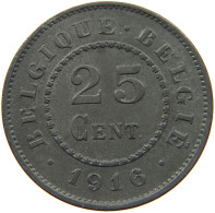 BELGIUM 25 CENTIMES 1916 #a056 0725 - 25 Cent