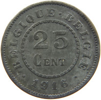 BELGIUM 25 CENTIMES 1916 #a056 0723 - 25 Centimes