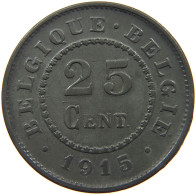 BELGIUM 25 CENTIMES 1915 #a056 0719 - 25 Centimes