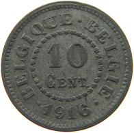 BELGIUM 10 CENTIMES 1916 #a006 0289 - 10 Centimes