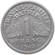 FRANCE 1 FRANC 1943 #a051 0355 - 1 Franc