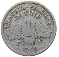 FRANCE 1 FRANC 1942 #a076 0515 - 1 Franc