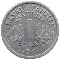 FRANCE 1 FRANC 1942 #a068 0579 - 1 Franc