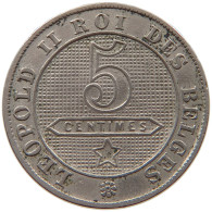 BELGIUM 5 CENTIMES 1895 #s026 0133 - 5 Cent