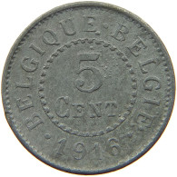 BELGIUM 5 CENTIMES 1916 #a057 0081 - 5 Centimes