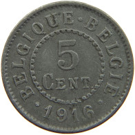 BELGIUM 5 CENTIMES 1916 #a014 0243 - 5 Cents