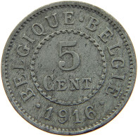 BELGIUM 5 CENTIMES 1916 #a006 0729 - 5 Cents