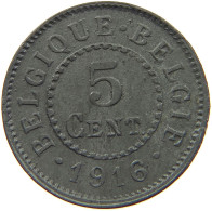 BELGIUM 5 CENTIMES 1916 #a006 0535 - 5 Cents