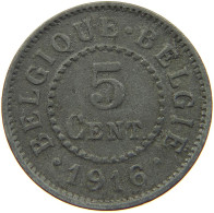 BELGIUM 5 CENTIMES 1916 #a006 0517 - 5 Cents