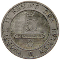 BELGIUM 5 CENTIMES 1895 #s067 1003 - 5 Cent