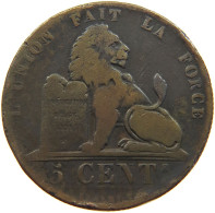 BELGIUM 5 CENTIMES 1850 #a059 0455 - 5 Cent
