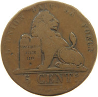 BELGIUM 5 CENTIMES 1833 #a041 0465 - 5 Cent