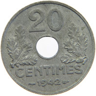 FRANCE 20 CENTIMES 1942 #s016 0107 - 20 Centimes