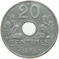 FRANCE 20 CENTIMES 1943 #a006 0199 - 20 Centimes