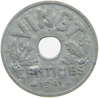 FRANCE 20 CENTIMES 1941 TOP #a068 0135 - 20 Centimes