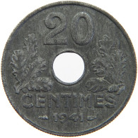 FRANCE 20 CENTIMES 1941 #s016 0109 - 20 Centimes