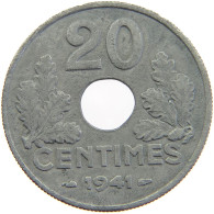 FRANCE 20 CENTIMES 1941 #a074 0421 - 20 Centimes