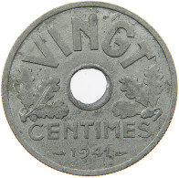 FRANCE 20 CENTIMES 1941 #a006 0227 - 20 Centimes