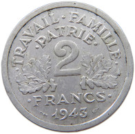 FRANCE 2 FRANCS 1943 #s074 0025 - 2 Francs