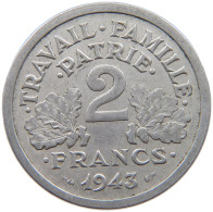 FRANCE 2 FRANCS 1943 #s069 0063 - 2 Francs