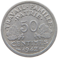FRANCE 50 CENTIMES 1942 #a060 0219 - 50 Centimes
