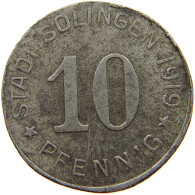 GERMANY NOTGELD 10 PFENNIG 1919 SOLINGEN #a038 1129 - Altri & Non Classificati