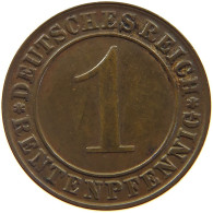GERMANY WEIMAR 1 PFENNIG 1924 D #a076 0203 - 1 Rentenpfennig & 1 Reichspfennig