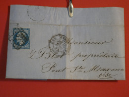 DE 7 FRANCE  BELLE LETTRE     1862  A PONT STE MAXENCE  OISE +N°14+AFF. INTERESSANT ++ - 1853-1860 Napoleone III