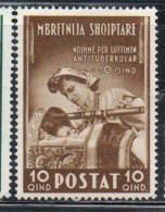 ALBANIA 1943 PRO OPERE ANTI TUBERCOLARI ANTITUBERCOLARI TUBERCOLOSI TUBERCULOSIS 10q + 10q MNH - Albanien