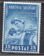 ALBANIA 1943 PRO OPERE ANTI TUBERCOLARI ANTITUBERCOLARI TUBERCOLOSI TUBERCULOSIS 25q + 15q MNH - Albanien