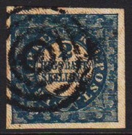 1852. DANMARK. 2 Rigsbankskilling Blue. FERSLEW Print. Plate I, Nr. 71. Type 7. Exceptional Be... (Michel 2I) - JF536971 - Usado