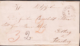 1851. SLESVIG. CHRISTIANSFELDT 2 1 1851. On Fine Small Cover To Fraulain Brunehild Steen Att.Baron Hobe, G... - JF536992 - ...-1851 Préphilatélie