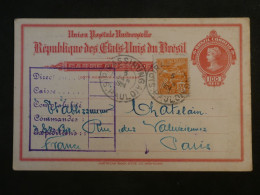 DE 7 BRESIL  BEL ENTIER  POSTAL    1924  A PARIS FRANCE  +AFF. PLAISANT ++ - Entiers Postaux