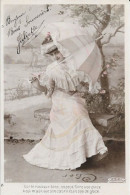 SERIE 5 CARTES  FANTAISIE ANNEE 1907/1908 -  FEMME AU PARAPLUIE   -   A LEGENDE  DECLARATION D'AMOUR   :    -  CIRCULEE - Colecciones Y Lotes