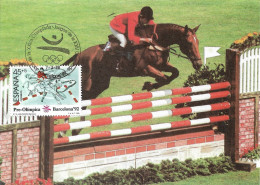 SPAIN. MAXICARD FIRST DAY. BARCELONA 1992 OLYMPIC GAMES. HORSE RIDING - Tarjetas Máxima