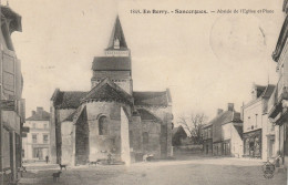 CPA-18-SANCERGUES-Abside De L'église Et Place - Sancergues