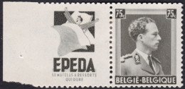 BELGIQUE, 1938-39, Publicité ( COB PU100 *) - Postfris