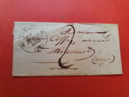 Cad De Darney Avec Fleurons Sur Lettre Sans Texte Pour Mirecourt En 1835 - Réf 2660 - 1801-1848: Precursors XIX