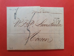 Marque Postale De Paris Sur Lettre Avec Texte Pour Rouen En 1824 - Réf 2698 - 1801-1848: Voorlopers XIX