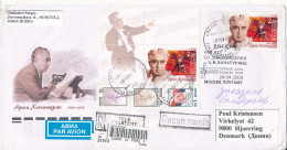 Russia Registered Cover Sent Air Mail To Denmark 18-10-2004 With A Lot Of Topic Stamps Incl. MUSIC - Lettres & Documents