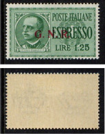 RSI 1943-44 - Espresso 1,25 Lire - GNR Verona II Tipo - Nuovo Traccia Linguella - MLH* - Eilsendung (Eilpost)