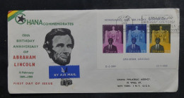 GHANA -Lincoln Birthday Anniversary Busta FDC 1959 - Ghana (1957-...)