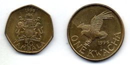 MALAWI, Set Of Two Coins 50 Tambala, 1 Kwacha, Brass, Year 1996, KM # 30, 28 - Malawi