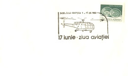 131  Hélicoptère: Oblitération Temp. 1990 - Helicopter Pictorial Cancel From Romania On Plain Cover - Hélicoptères